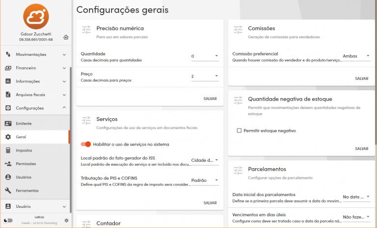 Configurações
